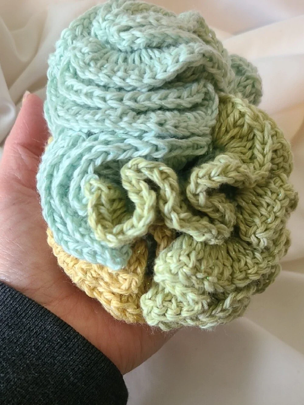 Handmade Crochet Exfoliating Bath Pouf By Grey Dove Creations NWOT